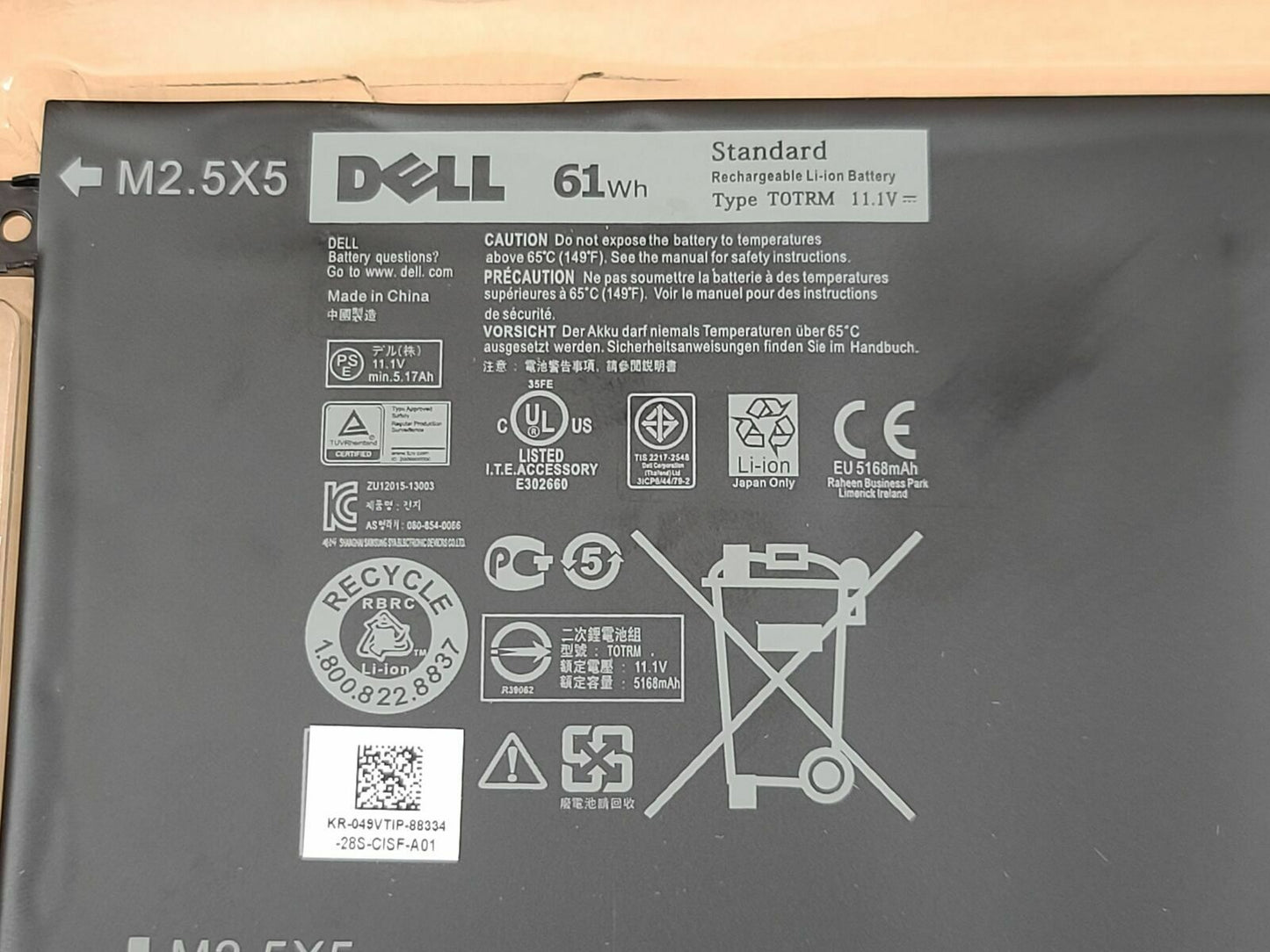 DELL H76MV - TOTRM Original Laptop Notebook Battery (1 Yr Warranty)