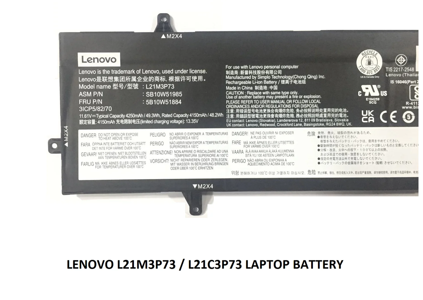 LENOVO L21M3P73 - L21M3P73 Original Laptop Notebook Battery (1 Yr Warranty)