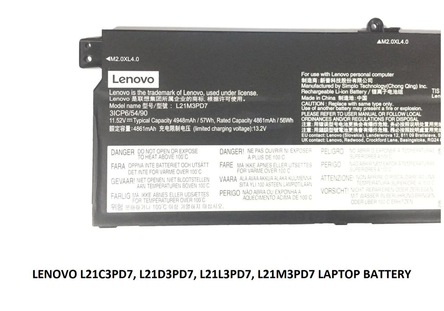 LENOVO L21C3PD7 - L21C3PD7 Original Laptop Notebook Battery (1 Yr Warranty)