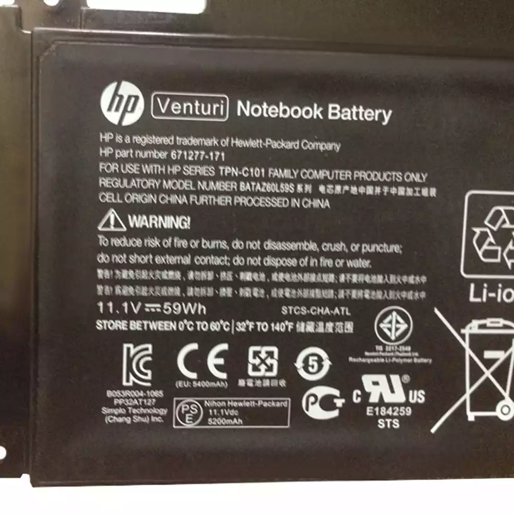 HP Venturi - Venturi Original Laptop Notebook Battery (1 Yr Warranty)