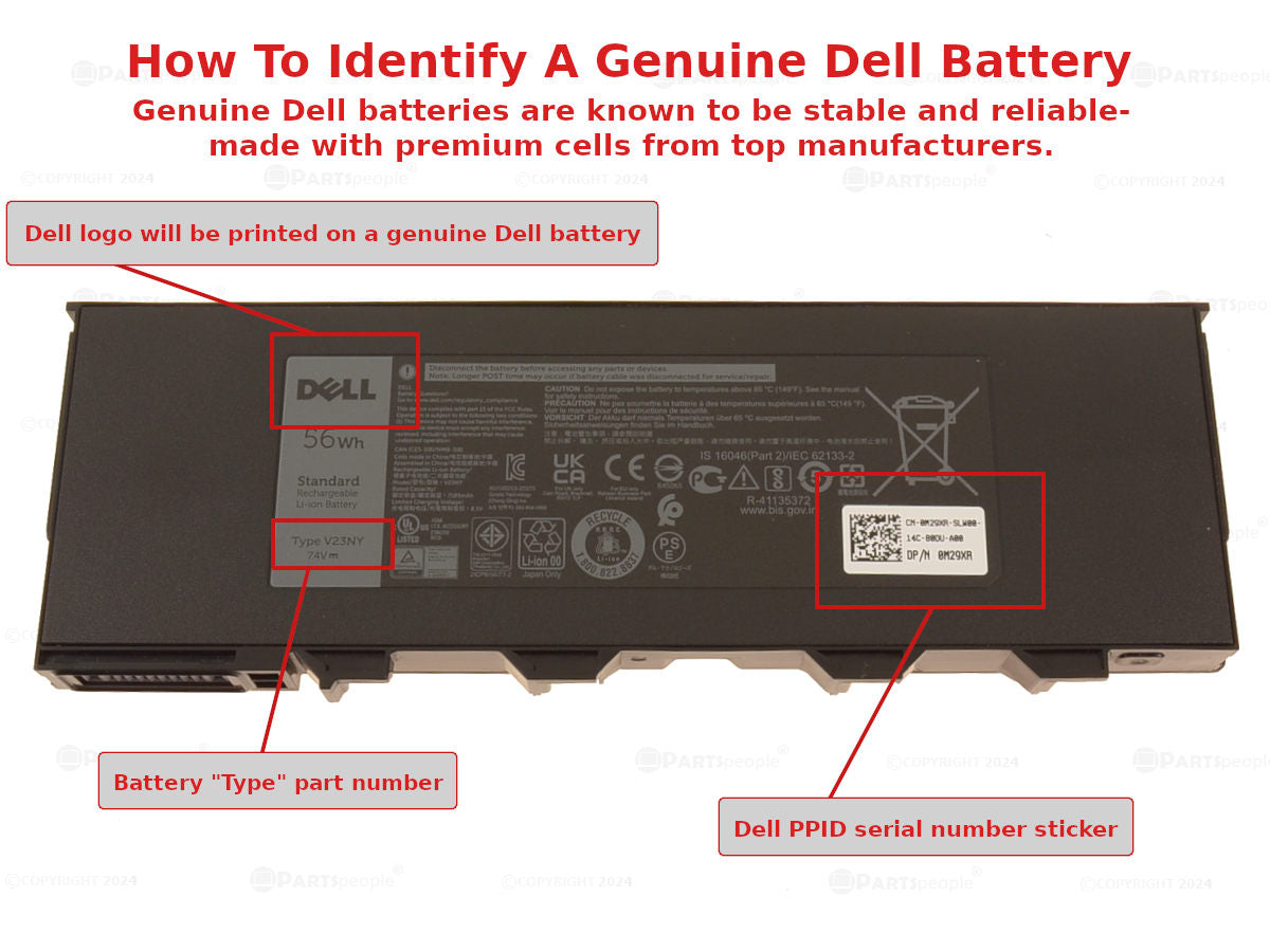 DELL Latitude 12 Rugged ( 7214 ) - 4-cell V23NY Genuine Original Laptop Notebook Battery ( 1 Yr Warranty )