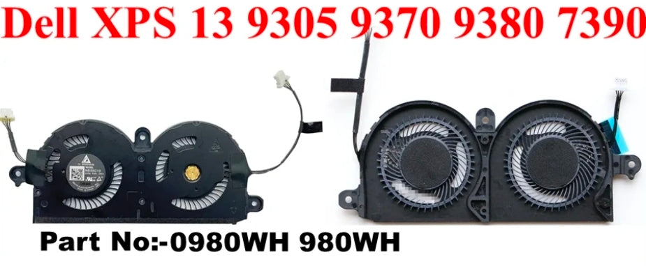 Original FAN Dell XPS 13 9380 P/N : 0980WH , 980WH