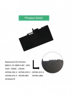 HP  EliteBook 840 G3 ( X1W34UP ) - 3 Cell CS03XL Genuine Original Laptop Notebook Battery