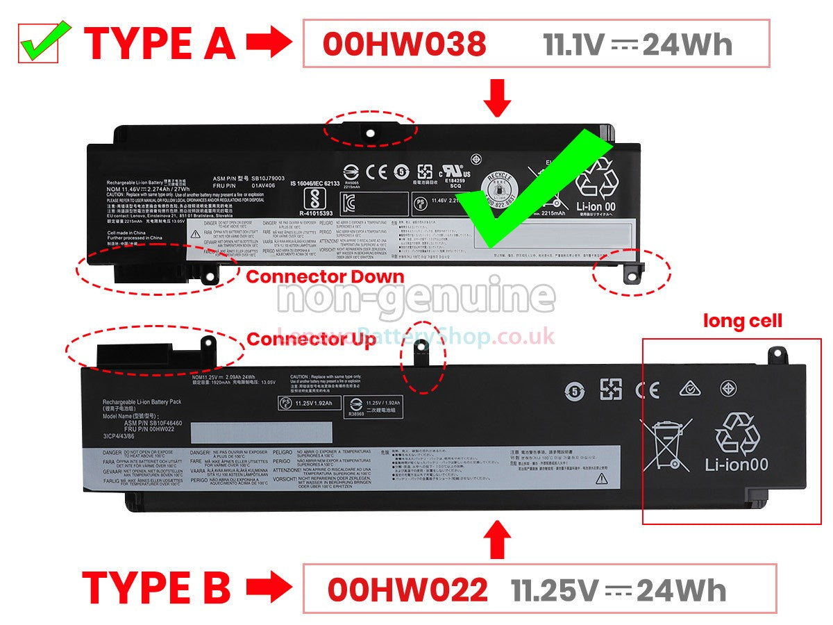 LENOVO 00HW024 - 00HW024 Original Laptop Notebook Battery (1 Yr Warranty)