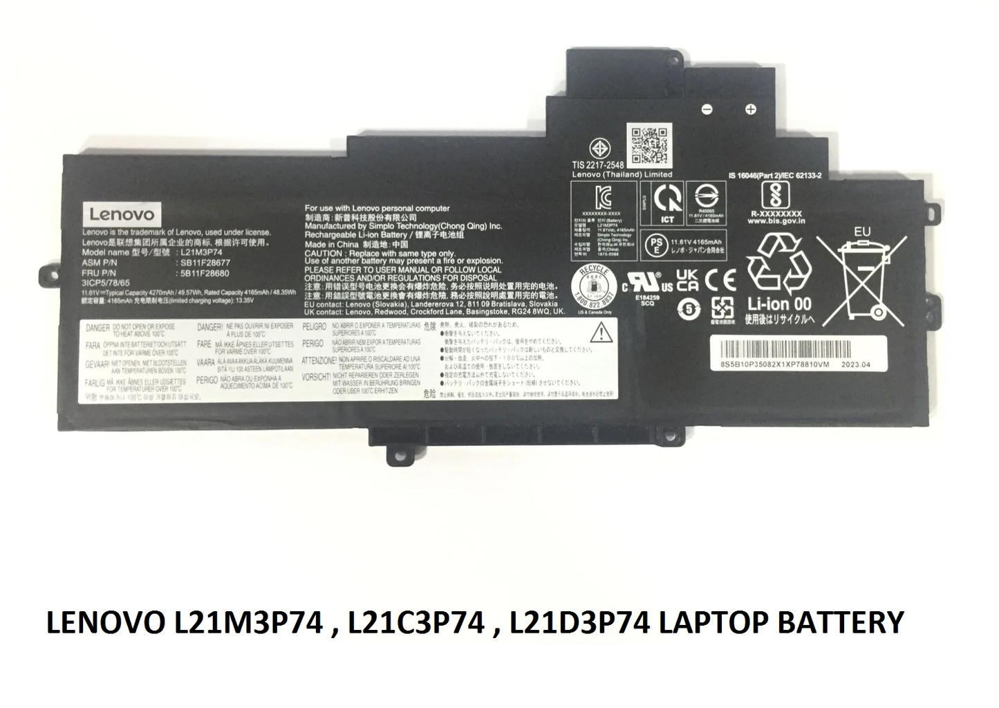 LENOVO L21M3P74 - L21M3P74 Original Laptop Notebook Battery (1 Yr Warranty)