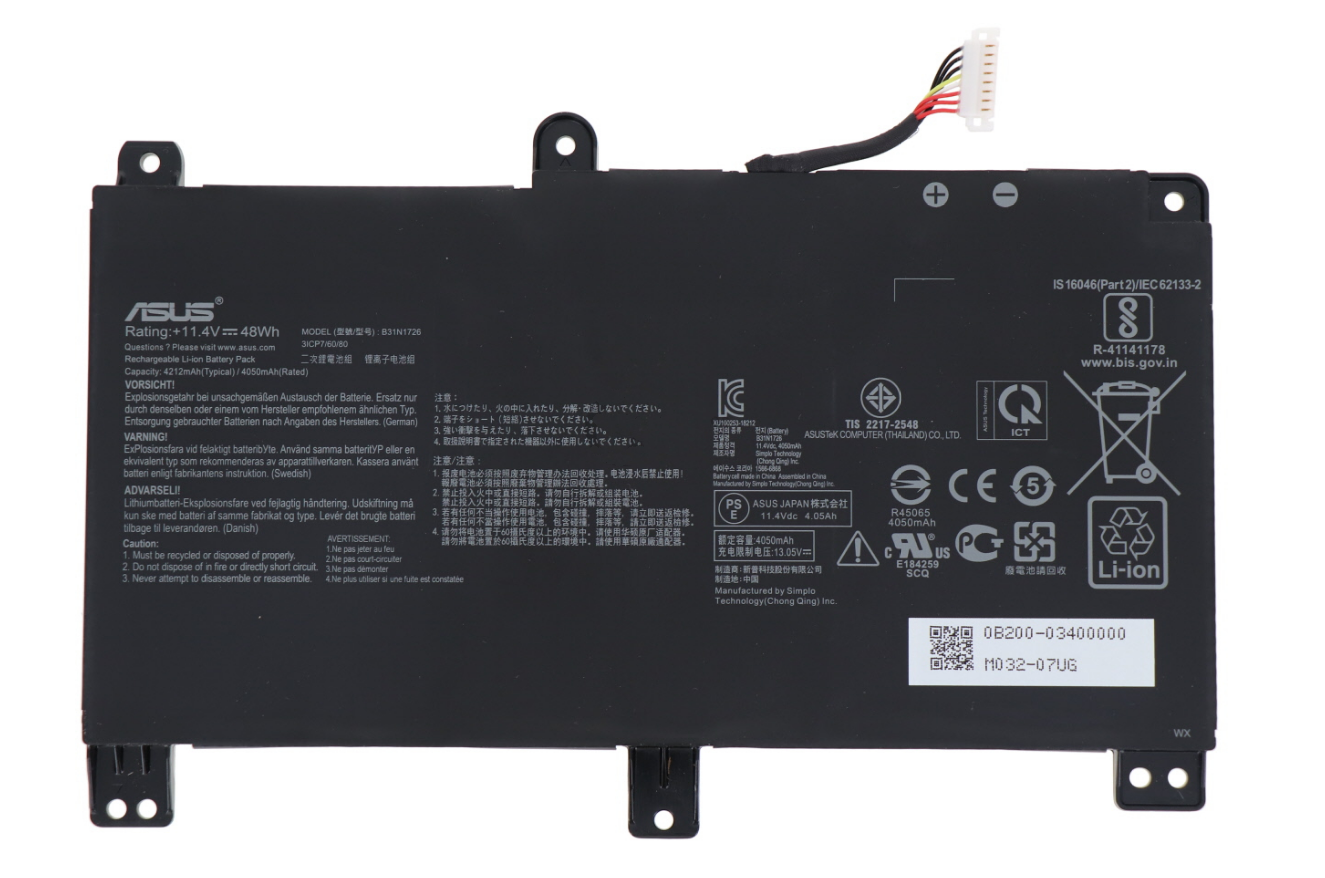 ASUS B31N1726 TYPE- 1 &amp; 2 - B31N1726 TYPE-1 &amp; 2 Original Laptop Notebook Battery (1 Yr Warranty)