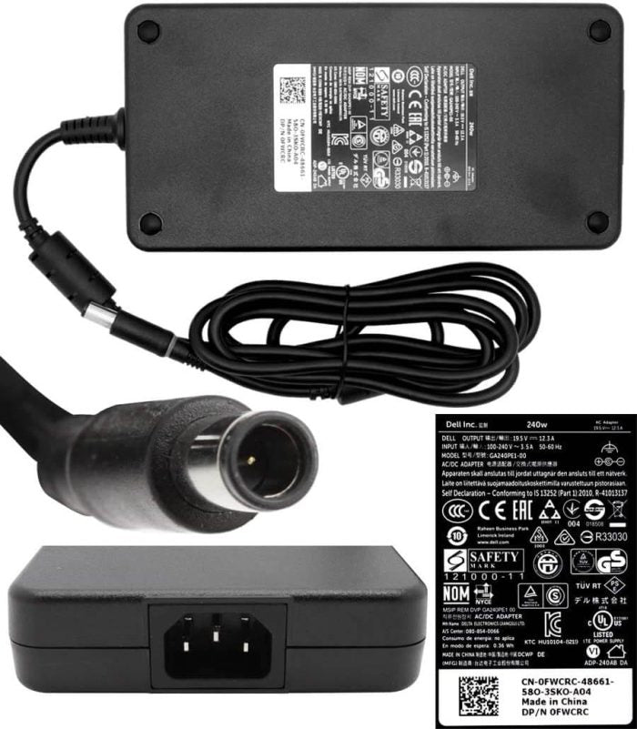 DELL LAPTOP CHARGER 240W 19.5V 12.3A GENUINE Original ( 7.4 MM ) ( 1 Yr Warranty ) Model No : Dell G15 5530