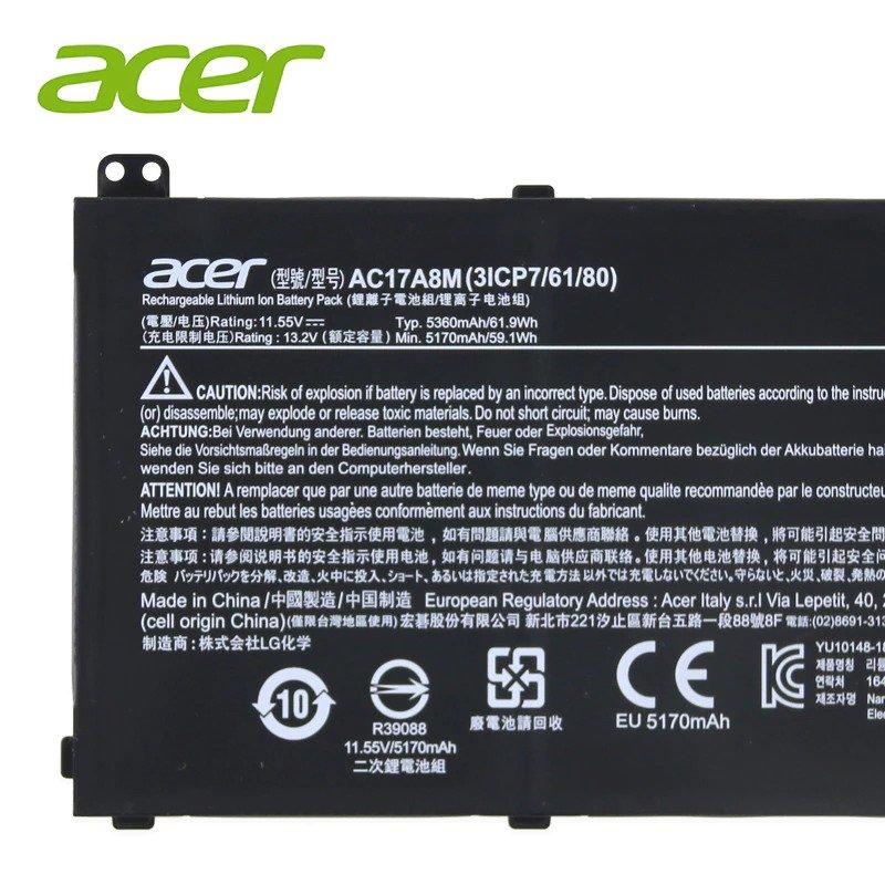 ACER 3ICP7/61/80 - AC17A8M Original Laptop Notebook Battery (1 Yr Warranty)