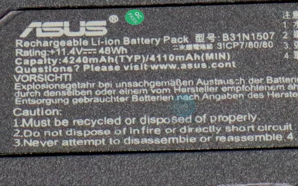 ASUS B31N1507- B31N1507 - B31N1507- B31N1507 Original Laptop Notebook Battery (1 Yr Warranty)