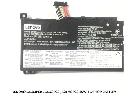 LENOVO L21D3PC0 - L21D3PC0 Original Laptop Notebook Battery (1 Yr Warranty)