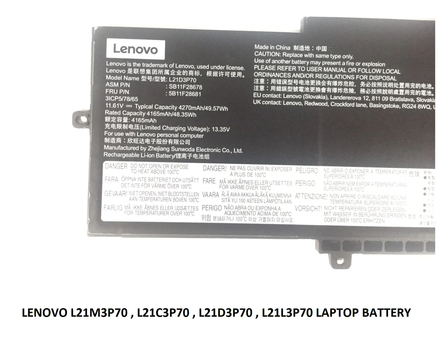 LENOVO L21M3P70- L21M3P70 - L21M3P70- L21M3P70 Original Laptop Notebook Battery (1 Yr Warranty)