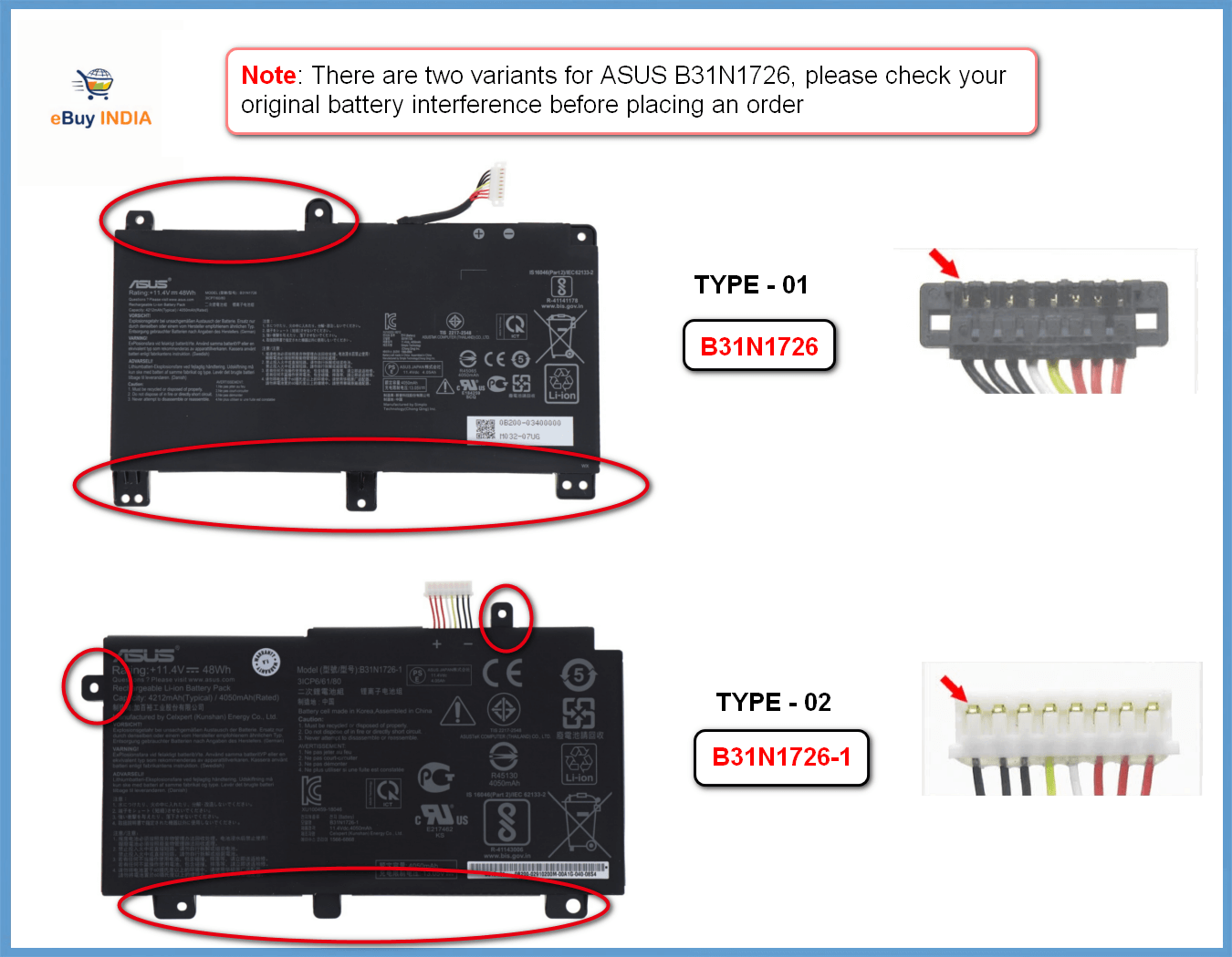 ASUS G531GT-BQ002T - B31N1726 Original Laptop Notebook Battery (1 Yr Warranty)