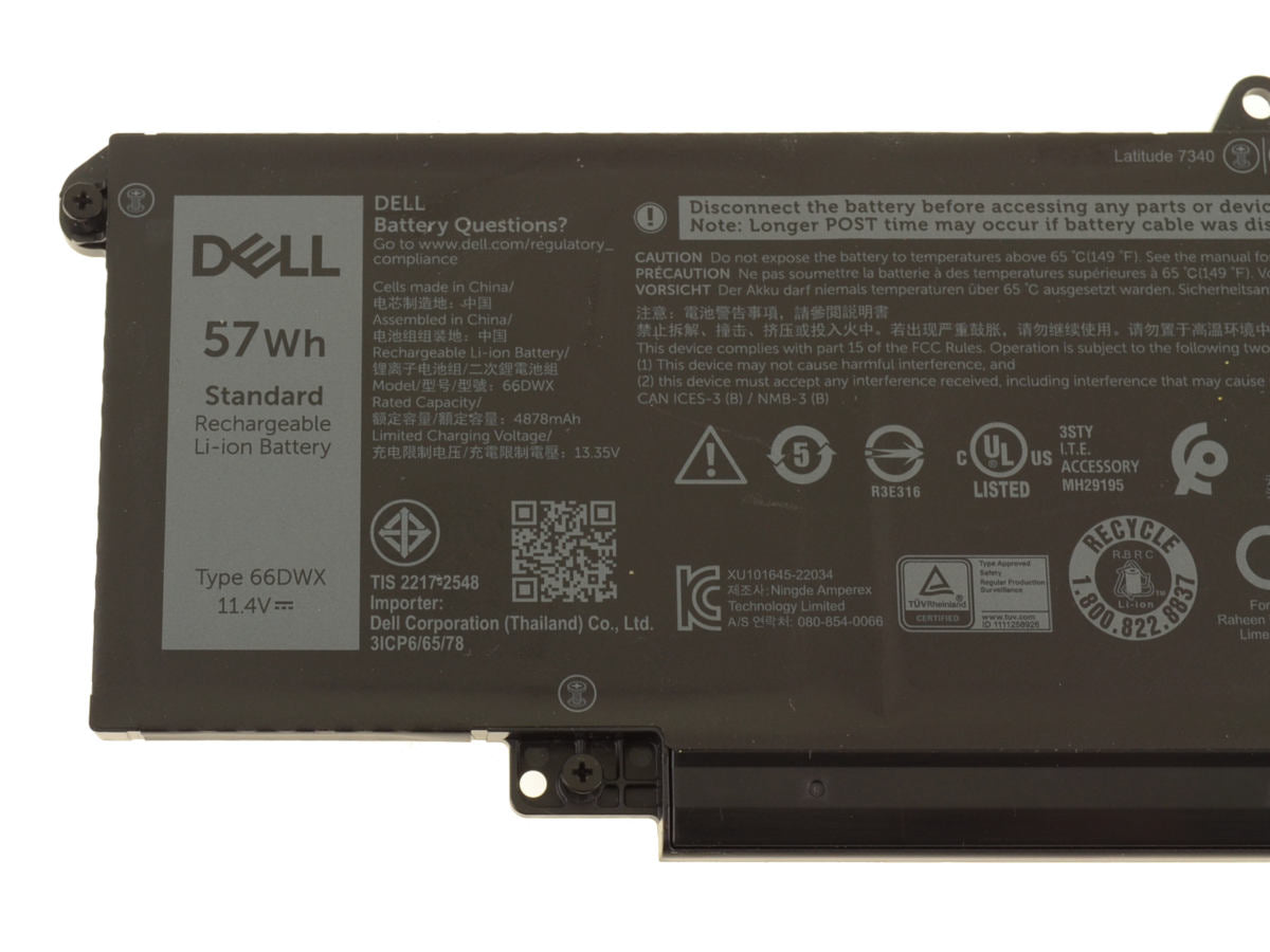 DELL Latitude 7340 - 3 cell 66DWX 57Wh Genuine Original Laptop Notebook Battery ( 1 Yr Warranty )