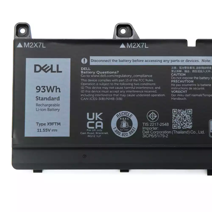 DELL Precision 7680 - X9FTM Genuine Original Laptop Notebook Battery ( 1 Yr Warranty )