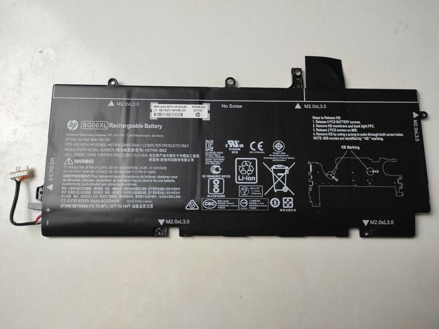 HP EliteBook 1040 G3-W2B34US - BG06XL Original Laptop Notebook Battery (1 Yr Warranty)