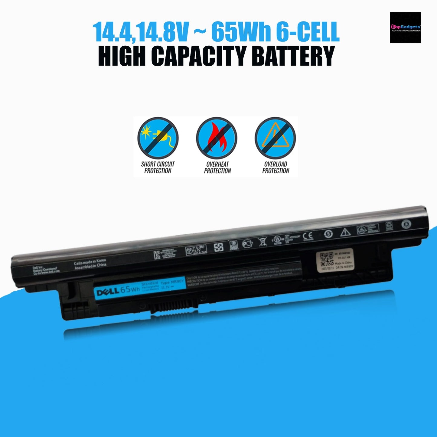 DELL Vostro 3449 - 6 Cell MR90Y Genuine Original Laptop Notebook Battery ( 1 Yr Warranty )