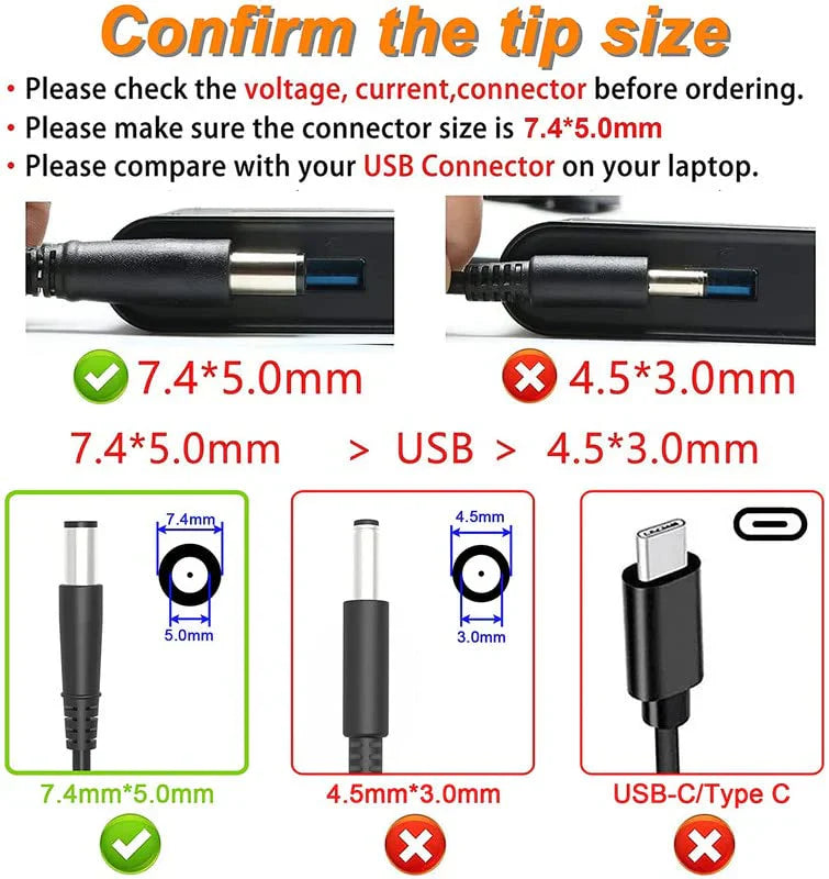 DELL LAPTOP CHARGER 240W 19.5V 12.3A GENUINE Original ( 7.4 MM ) ( 1 Yr Warranty ) Model No : Dell G15 5530