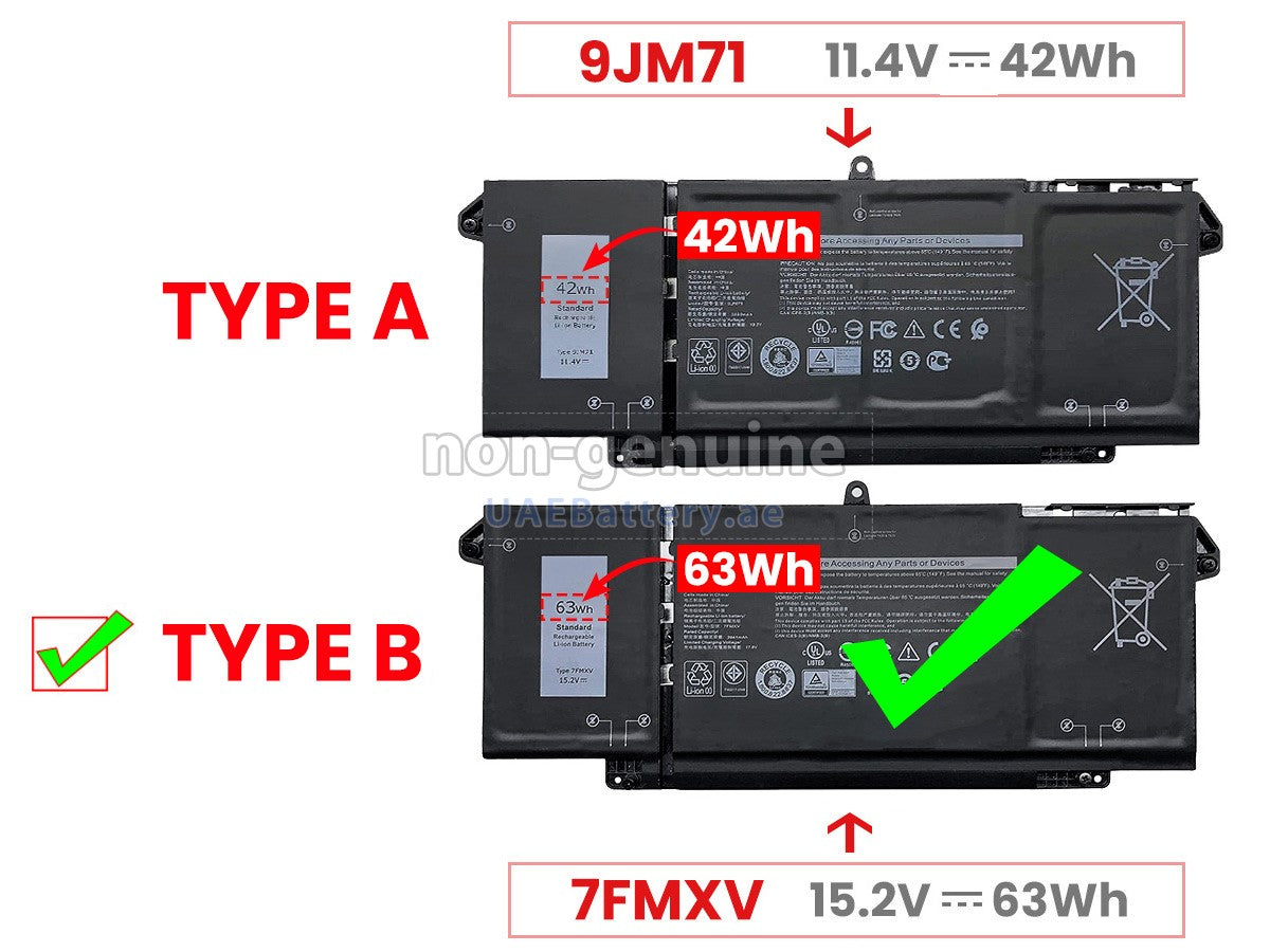 DELL P135G001 - 7FMXV Genuine Original  Laptop Notebook Battery ( 1 Yr Warranty )