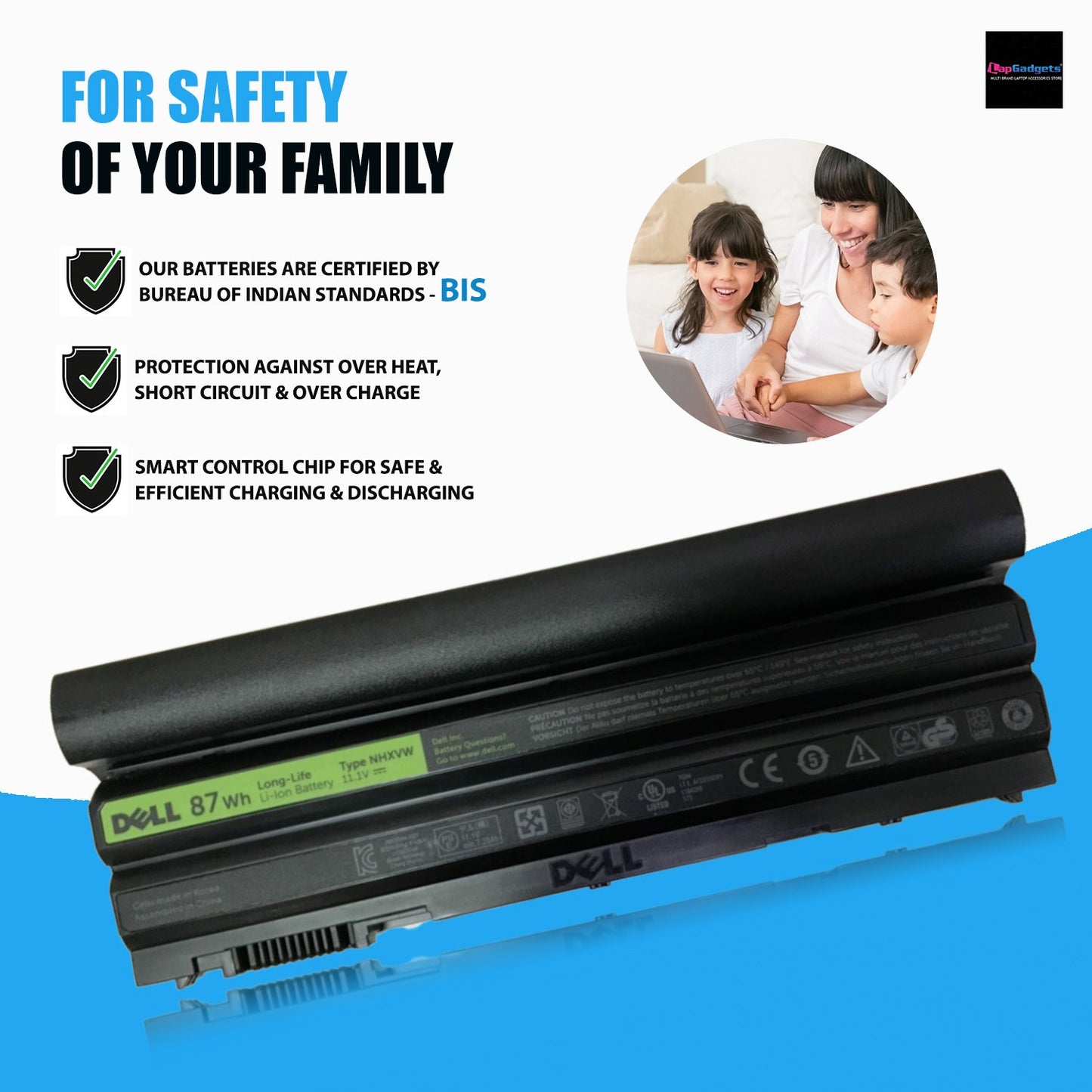 DELL 9 CELL DELL E5420 - NHXVW Original Laptop Notebook Battery (1 Yr Warranty)
