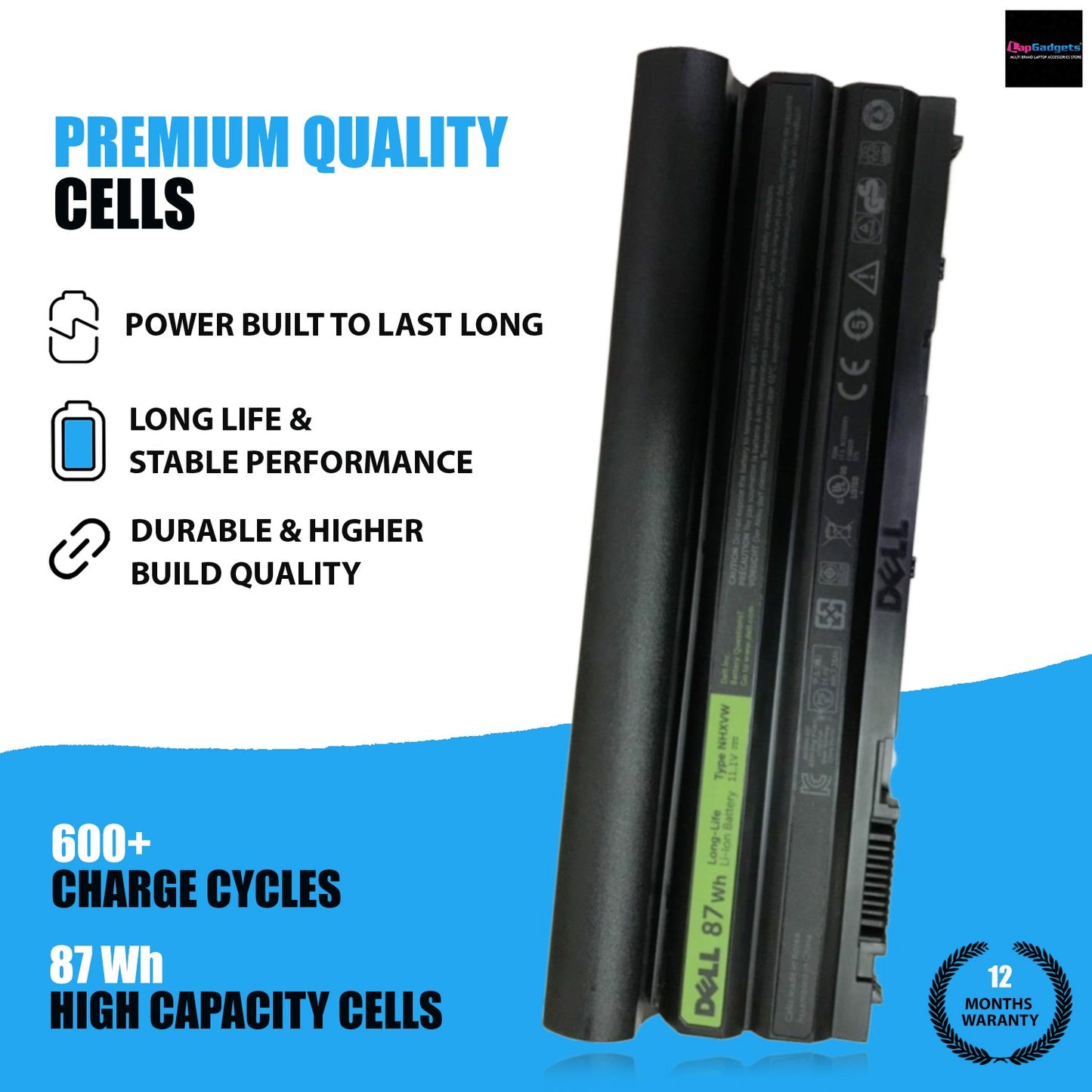 DELL 9 CELL DELL E5420 - NHXVW Original Laptop Notebook Battery (1 Yr Warranty)