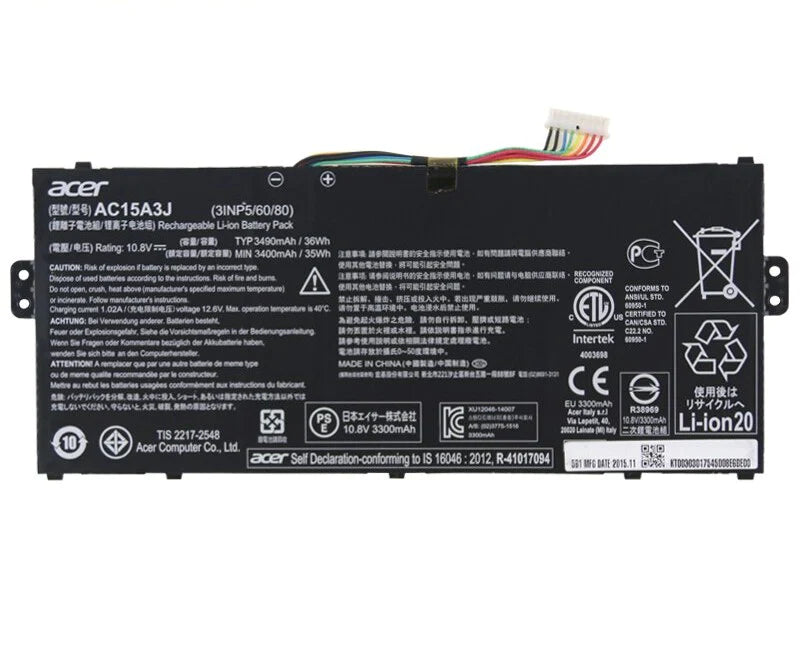 ACER 3INP5/60/80 KT 0030G 016 - AC15A3J Original Laptop Notebook Battery (1 Yr Warranty)