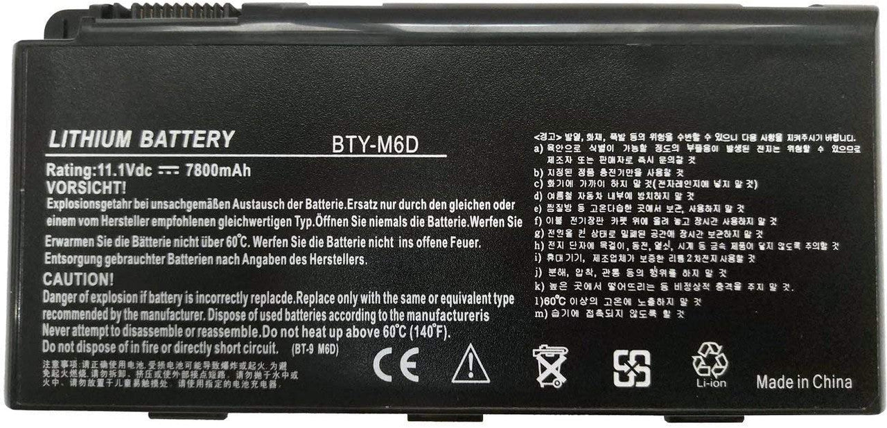 MSI GX680R-i548LW7P - BTY-M6D Original Laptop Notebook Battery (1 Yr Warranty)