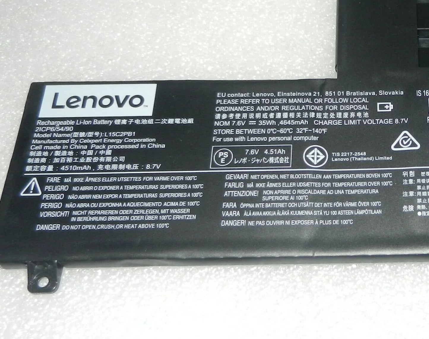 LENOVO L15C2PB1 - L15C2PB1 Original Laptop Notebook Battery (1 Yr Warranty)