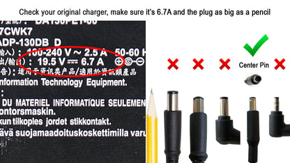 DELL LAPTOP CHARGER 130W 19.5V 6.7A GENUINE Original ( 4.5 MM ) ( 1 Yr Warranty )