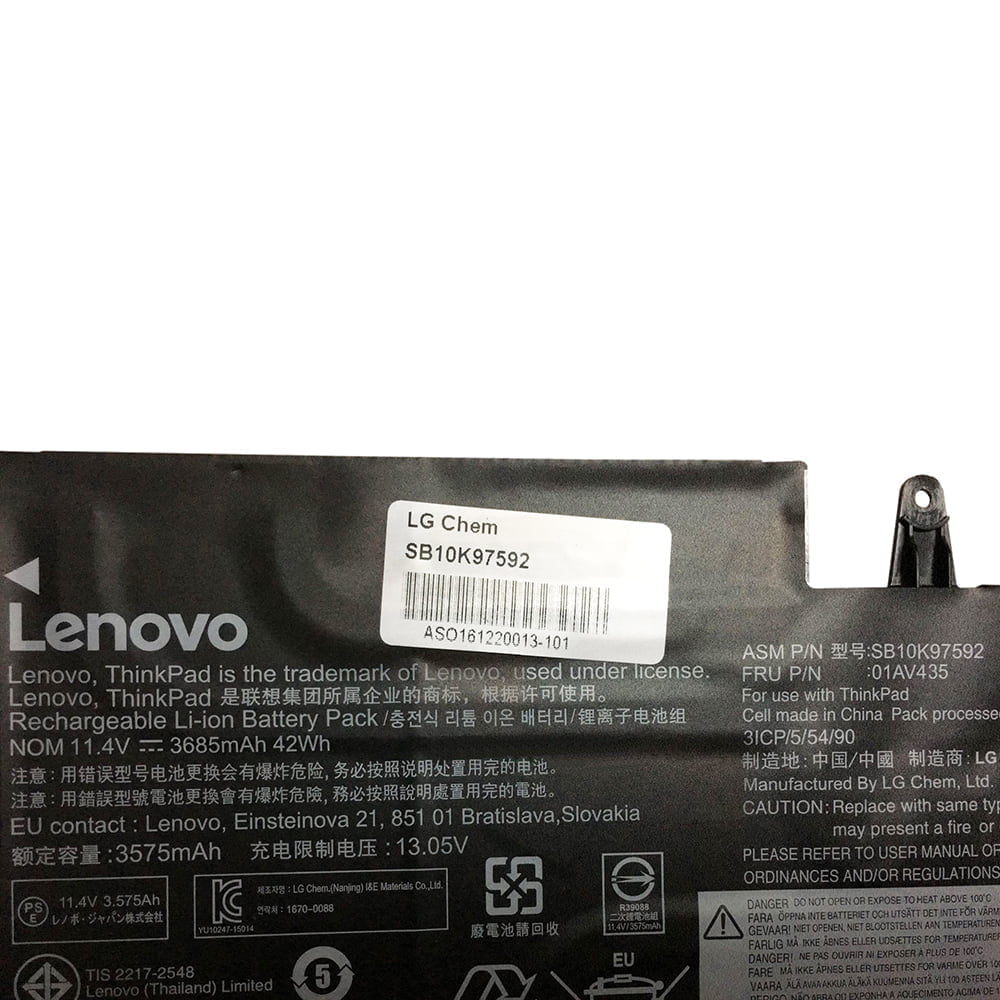 LENOVO ThinkPad 13 20J1004SMZ - 01AV435 Original Laptop Notebook Battery (1 Yr Warranty)