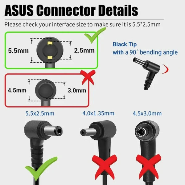 ASUS Laptop Charger 150W 20V 7.5A Original Adapter Model No: FX506HF (5.5 mm x 2.5 mm ) (1 Yr Warranty) (Power Cord Included)