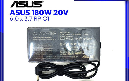 ASUS Laptop Charger 180W 20V 9A Original Adapter Model : A20-180P1A (6.0 mm x 3.7 mm) (1 Yr Warranty) (Power Cord Included)