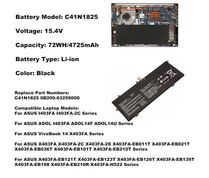 ASUS VivoBook 14 X403FAC - C41N1825 Original Laptop Notebook Battery (1 Yr Warranty)