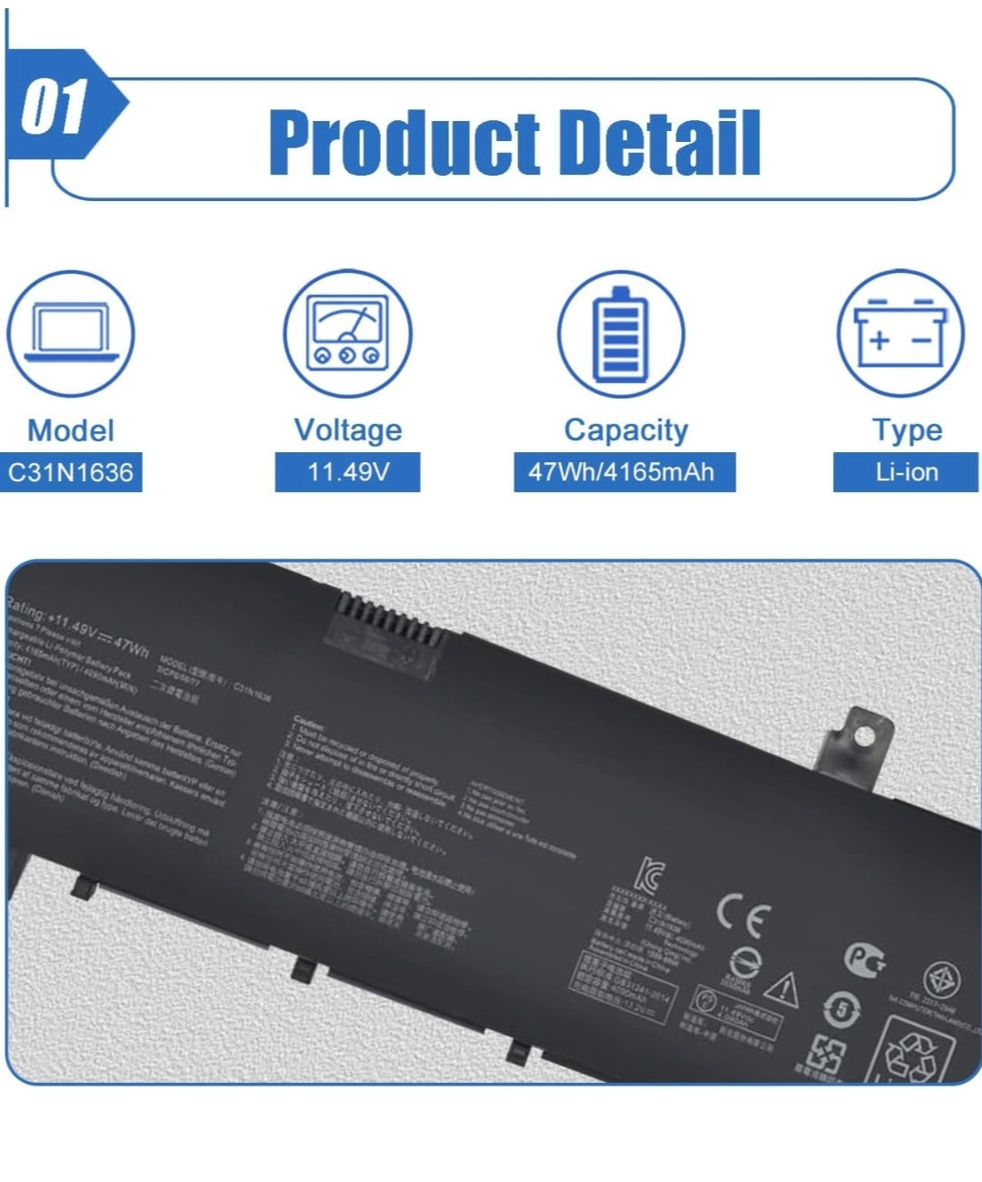 ASUS M580VD - C31N1636 Original Laptop Notebook Battery (1 Yr Warranty)