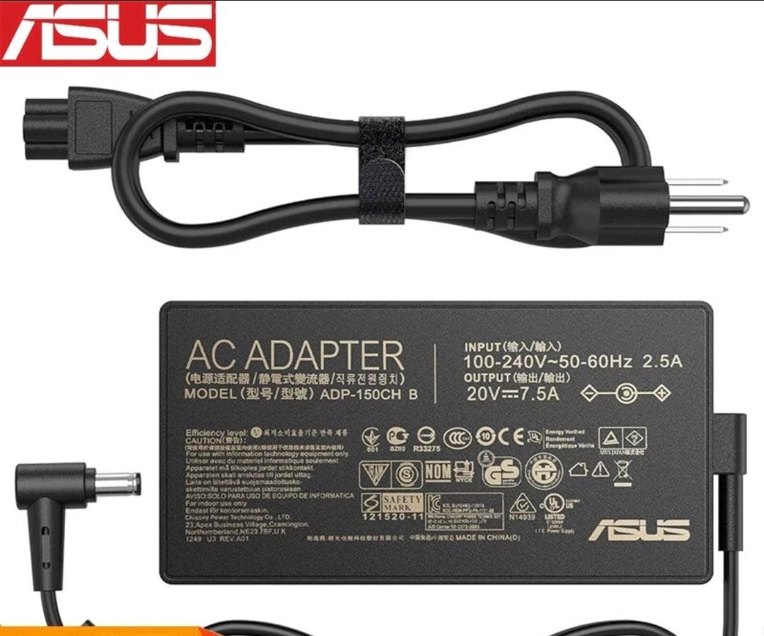 ASUS Laptop Charger 150W 20V 7.5A Original Adapter (4.5 mm x 3.0 mm) (1 Yr Warranty) (Power Cord Included)