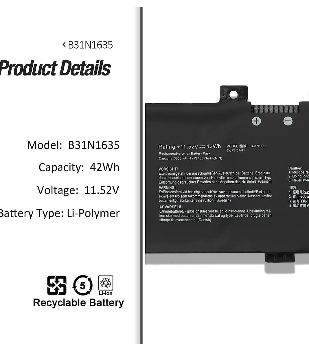 ASUS R702NA - B31N1635 Original Laptop Notebook Battery (1 Yr Warranty)