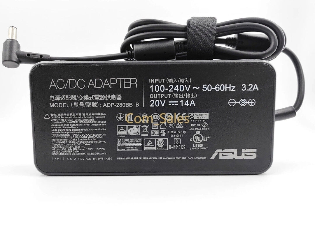 ASUS Laptop Charger 280W 20V 14A Original Adapter (7.4 mm x 5.0 mm) (1 Yr Warranty) (Power Cord Included) Model No : ADP-280EB F
