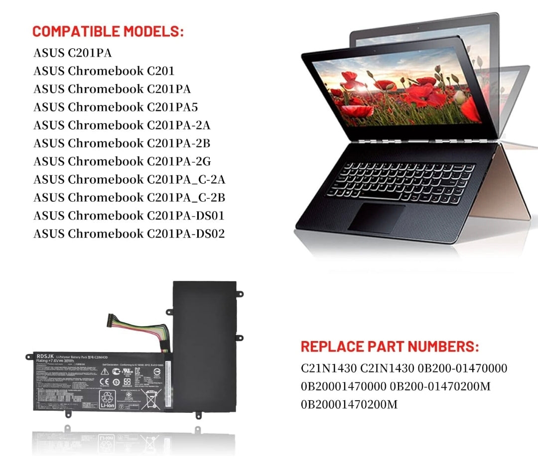 ASUS C201PA - C21N1430 Original Laptop Notebook Battery (1 Yr Warranty)