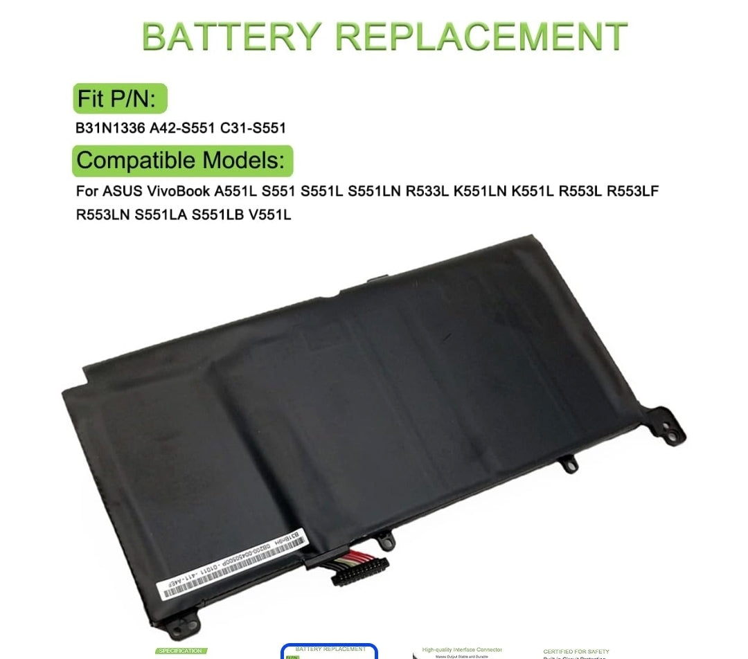 ASUS VivoBook V551LA - B31N1336 Original Laptop Notebook Battery (1 Yr Warranty)