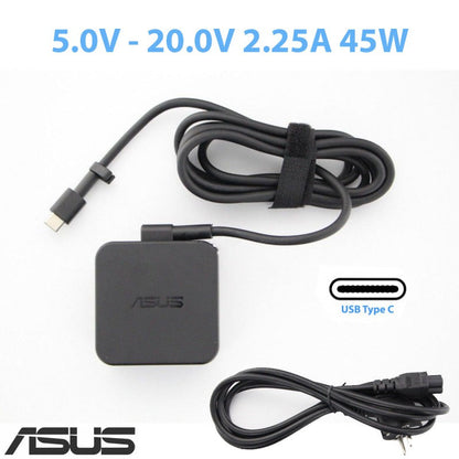 ASUS Laptop Charger 45W 19V 2.37A Original Adapter (Type-C) (1 Yr Warranty) (Power Cord Included)