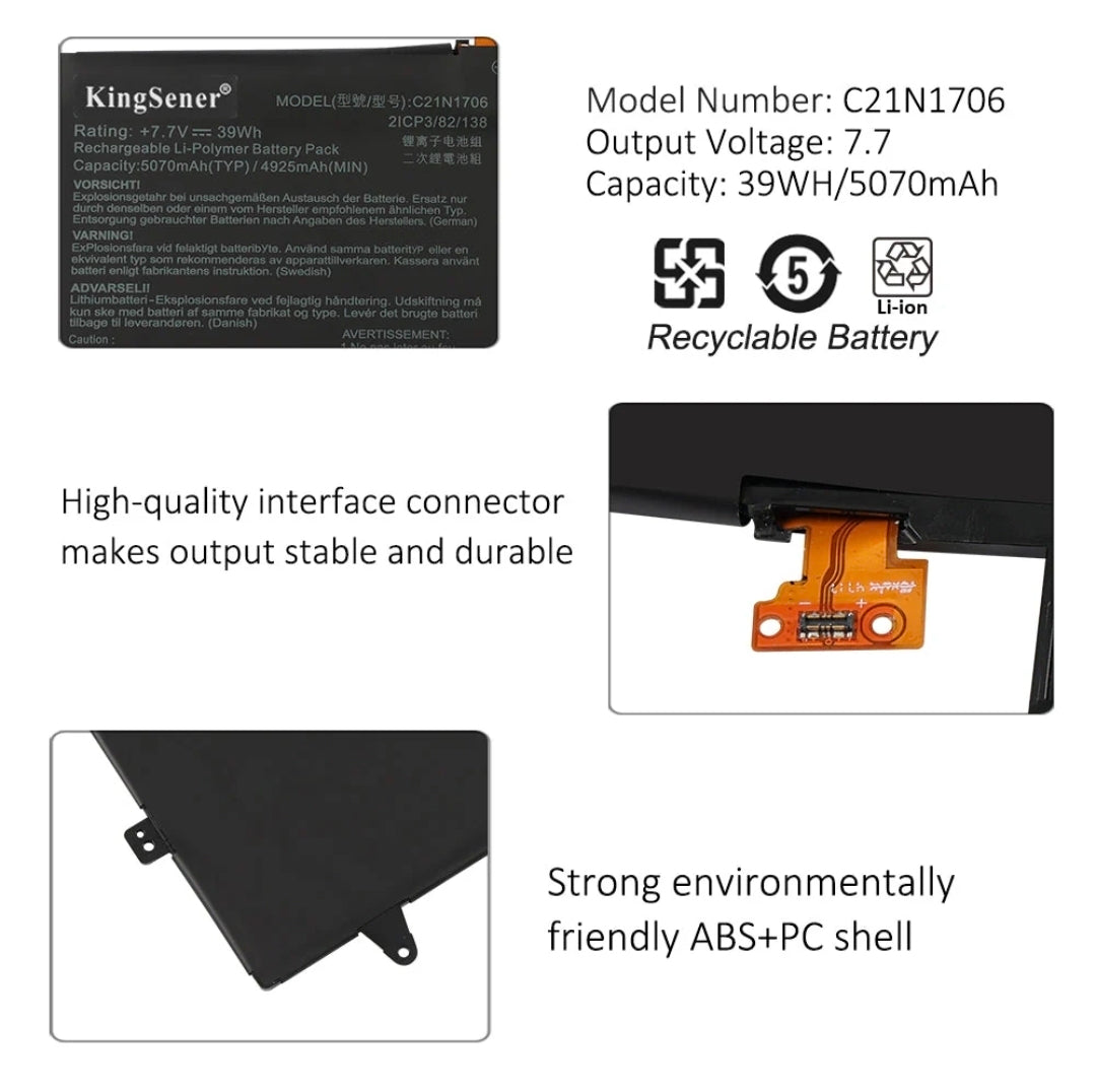 ASUS ZenBook Flip S UX370U - C21N1706 Original Laptop Notebook Battery (1 Yr Warranty)