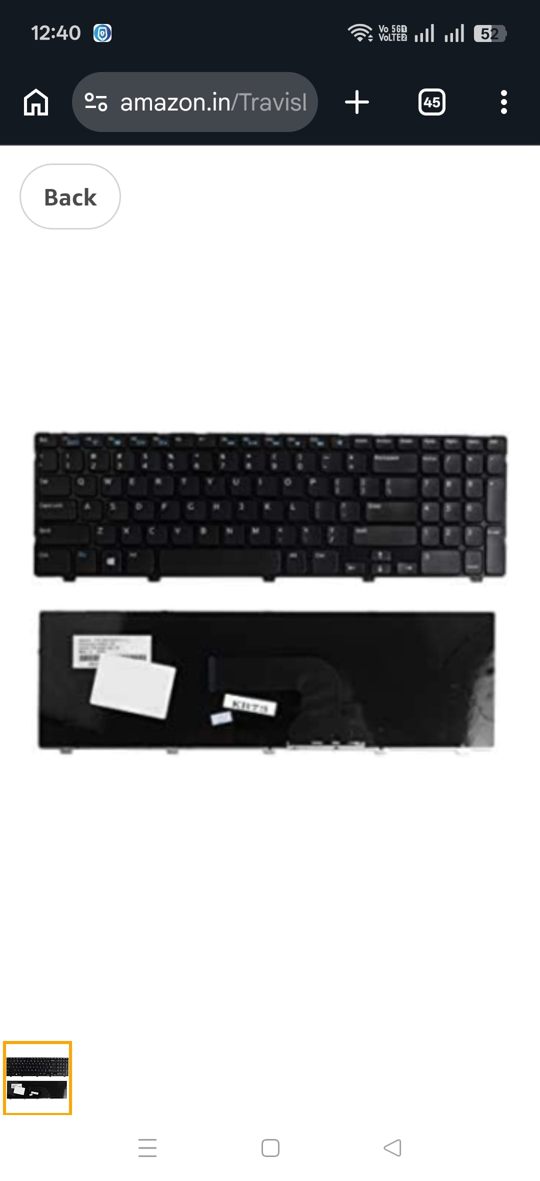 Original Laptop Keyboard Dell Inspiron 15 3521