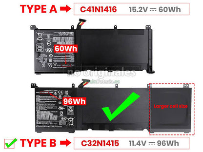 ASUS ZenBook Pro UX501J - C32N1415 Original Laptop Notebook Battery (1 Yr Warranty)