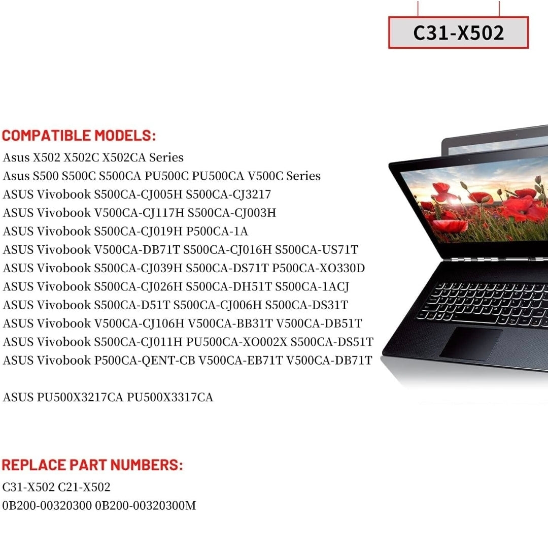 ASUS X502C Series - C31-X502 Original Laptop Notebook Battery (1 Yr Warranty)