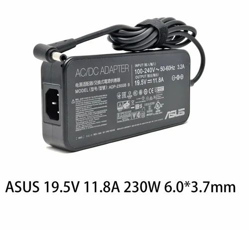 ASUS Laptop Charger 230W 19.5V 11.8A Original Adapter Model No: ADP-230GB B (6.0 mm x 3.7 mm) (1 Yr Warranty) (Power Cord Included)