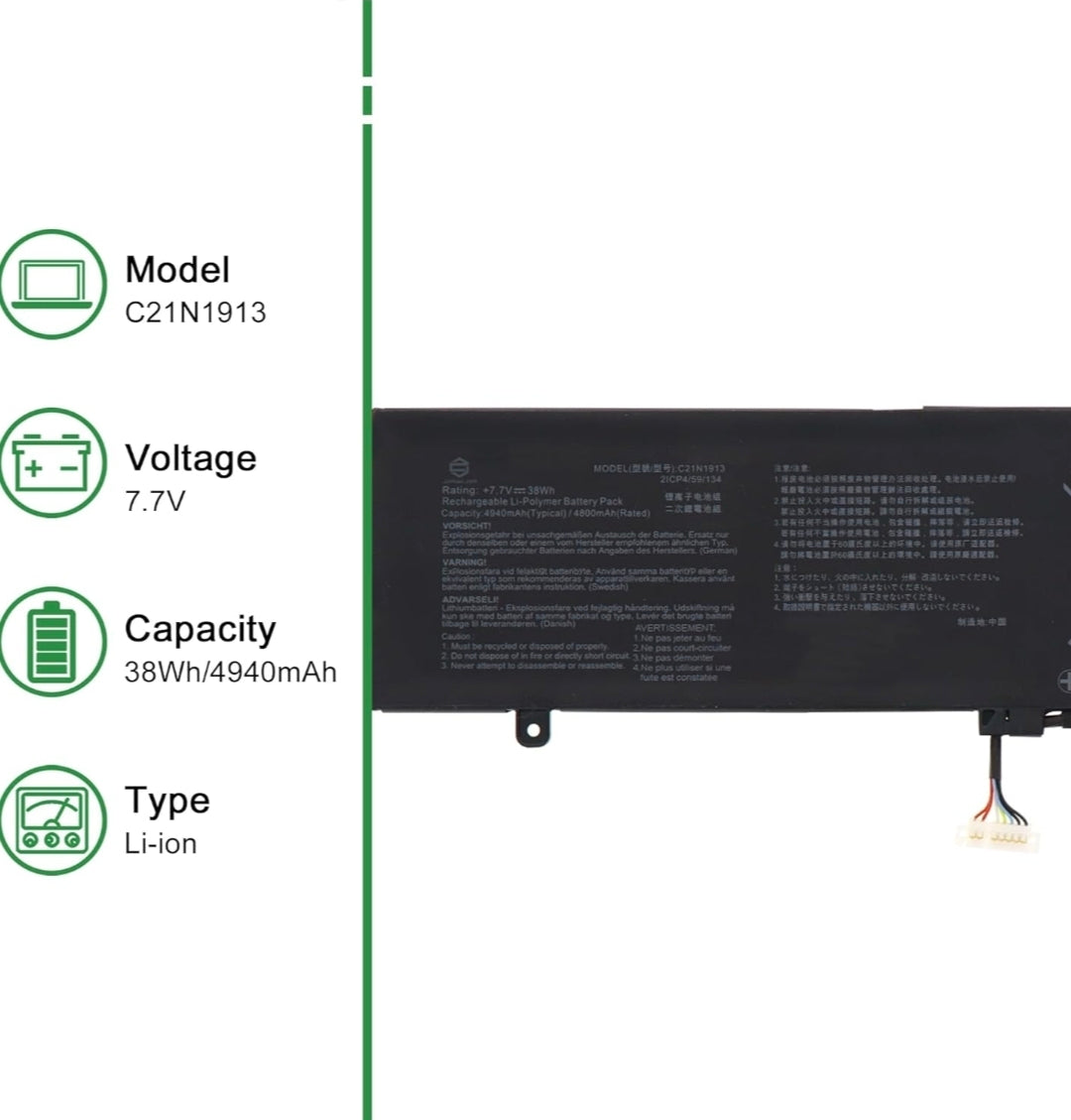 ASUS C21Pp05 - C21N1913 Original Laptop Notebook Battery (1 Yr Warranty)