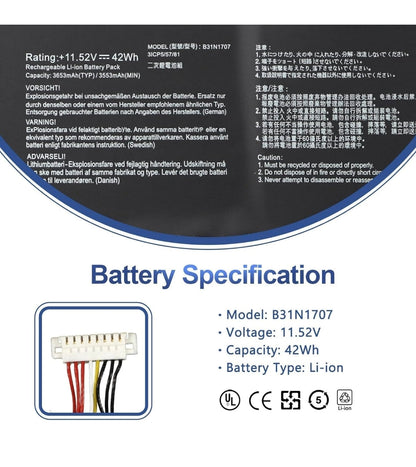 ASUS S4100V - B31N1707 Original Laptop Notebook Battery (1 Yr Warranty)