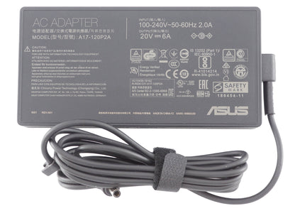 ASUS Laptop Charger 120W 20V 6A Original Adapter (6.0 mm x 3.7 mm) (1 Yr Warranty) (Power Cord Included)