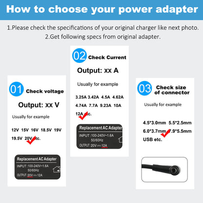 ASUS Laptop Charger 240W 20V 12.0A Original Adapter Model No: G733QM (3.7 mm) (1 Yr Warranty) (Power Cord Included)