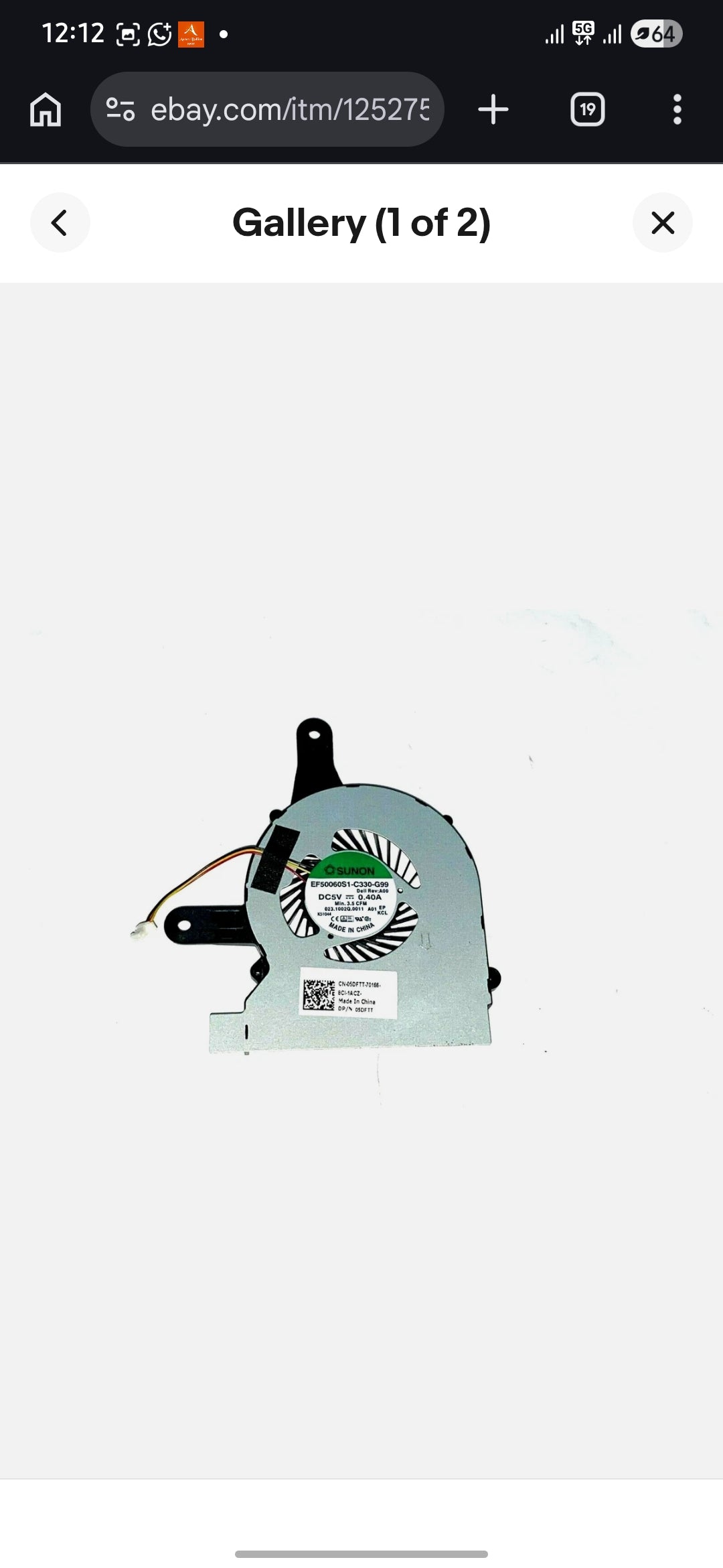 Original FAN Dell Inspiron 14 3451 P/N : 05DFTT , 5DFTT