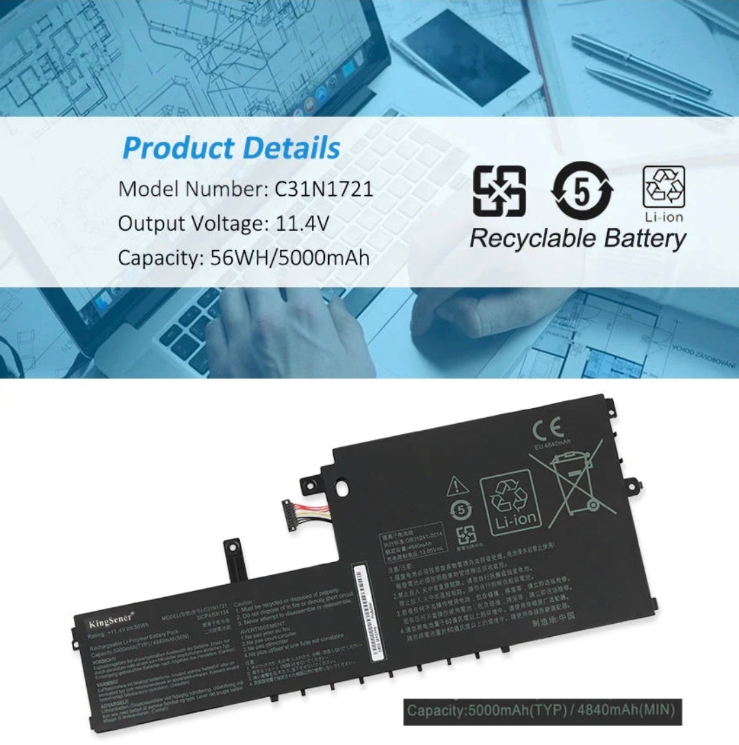 ASUS VivoBook R420SA - C31N1721 Original Laptop Notebook Battery (1 Yr Warranty)